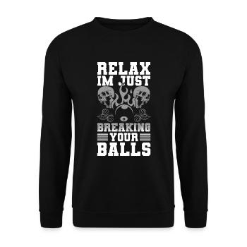 Pool Billardspieler Spieler Kugeln - Unisex Pullover - Schwarz - Vorne - Alina (178cm) & Michal (187cm)