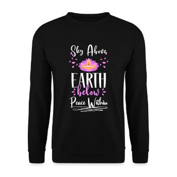 Meditation Mind Namaste Enlightenment - Unisex Sweatshirt - black - Front - Alina (178cm) & Michal (187cm)