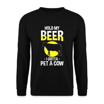 Vache, Producteur Laitier, Animal, Animal Amour - Sweat-shirt Unisexe - noir - Devant - Alina (178cm) & Michal (187cm)