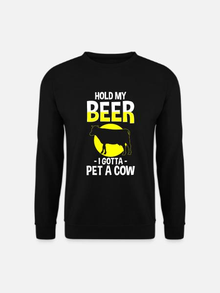 Kuh Milchbauer Tier Tierliebe - Unisex Pullover - Schwarz