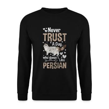 Katze Katzenmama Katzenhaare Hauskatze - Unisex Pullover - Schwarz - Vorne - Alina (178cm) & Michal (187cm)
