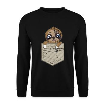 Cute sloth gift sloth - Unisex Sweatshirt - black - Front - Alina (178cm) & Michal (187cm)