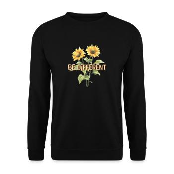 BE DIFFERENT Sunflower Self Love Positivity - Unisex Sweatshirt - black - Front - Alina (178cm) & Michal (187cm)