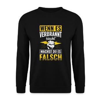 Strom Elektriker Elektrik - Unisex Pullover - Schwarz - Vorne - Alina (178cm) & Michal (187cm)