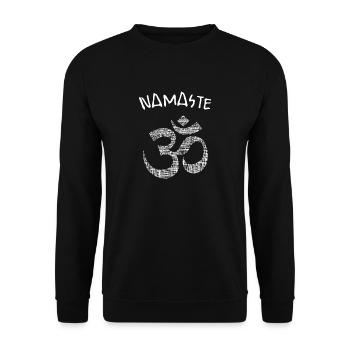 Yoga Om Namaste - Unisex Pullover - Schwarz - Vorne - Alina (178cm) & Michal (187cm)