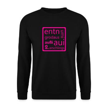 Entn Umi Neon Pink - Unisex Pullover - Schwarz - Vorne - Alina (178cm) & Michal (187cm)