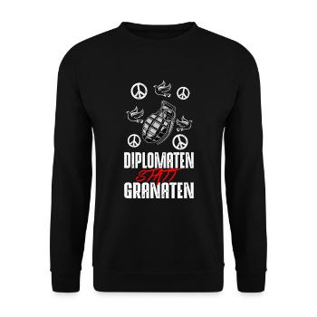 NO WAR - Unisex Pullover - Schwarz - Vorne - Alina (178cm) & Michal (187cm)
