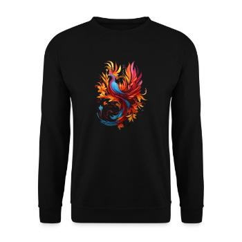 Oiseau abstrait - Sweat-shirt Unisexe - noir - Devant - Alina (178cm) & Michal (187cm)