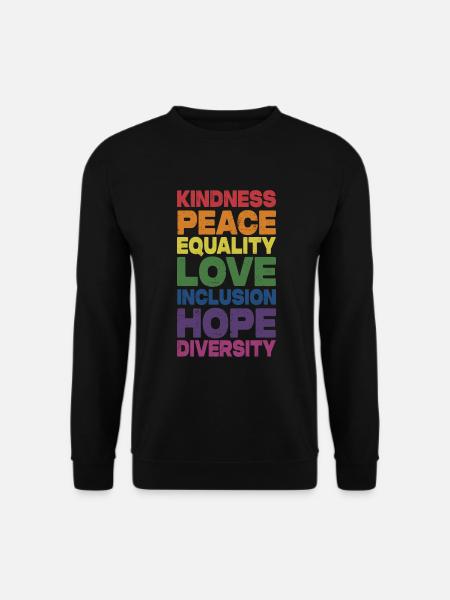 Kindness Peace Equality Love Inclusion Hope Divers - Unisex Pullover - Schwarz