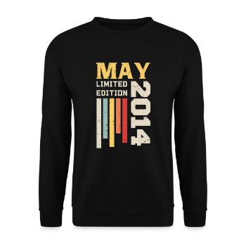 Mai 2014 - Cadeau anniversaire né en Mai 2014 Mai - Sweat-shirt Unisexe - noir - Devant - Alina (178cm) & Michal (187cm)