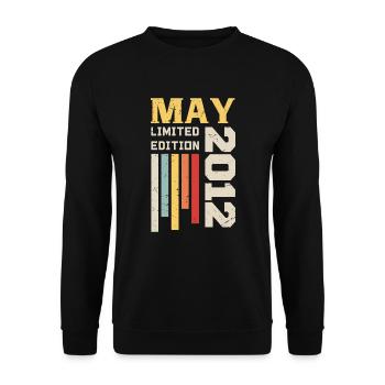 May 2012 - Birthday gift born in May 2012 May - Unisex Sweatshirt - black - Front - Alina (178cm) & Michal (187cm)