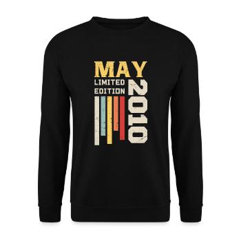 May 2010 - Birthday gift born in May 2010 May - Unisex Sweatshirt - black - Front - Alina (178cm) & Michal (187cm)