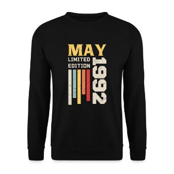 May 1992 - Birthday gift born in May 1992 May - Unisex Sweatshirt - black - Front - Alina (178cm) & Michal (187cm)