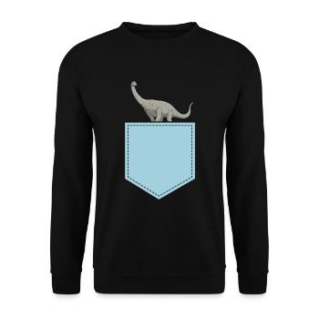 Brontosaurus Dino Gift - Unisex Sweatshirt - black - Front - Alina (178cm) & Michal (187cm)
