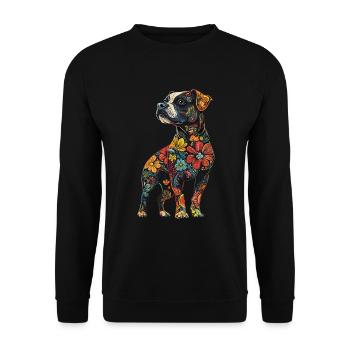 Staffordshire Bullterrier - Unisex Pullover - Schwarz - Vorne - Alina (178cm) & Michal (187cm)