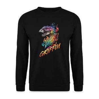 Majestic Griffin - Guardian of the Skies - Unisex Sweatshirt - black - Front - Alina (178cm) & Michal (187cm)
