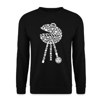 Grill BBQ Barbecue Grill Master Father Grilling - Sweat-shirt Unisexe - noir - Devant - Alina (178cm) & Michal (187cm)