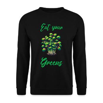 Eat Your Greens Farmer Gardener Microgreen Grower - Unisex Pullover - Schwarz - Vorne - Alina (178cm) & Michal (187cm)