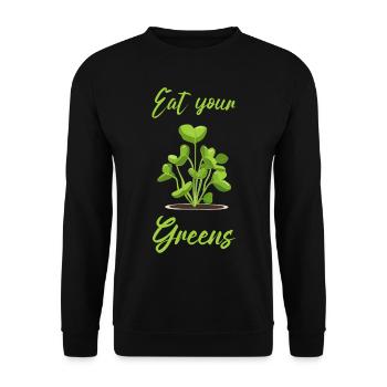 Eat Your Greens Farmer Gardener Microgreen Grower - Unisex Pullover - Schwarz - Vorne - Alina (178cm) & Michal (187cm)