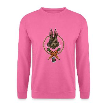 Osterhase Pirat | Frohe Ostern Augenklappe - Unisex Pullover - Pink - Vorne