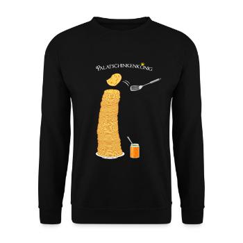 Crêpes, roi, cuisinier de crêpes, cuisinier amateur - Sweat-shirt Unisexe - noir - Devant - Alina (178cm) & Michal (187cm)
