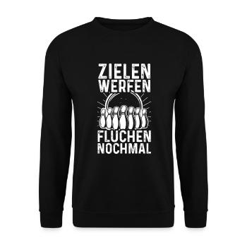 Coole Frauen Gehen Kegeln Spruch Kegelclub - Unisex Pullover - Schwarz - Vorne - Alina (178cm) & Michal (187cm)