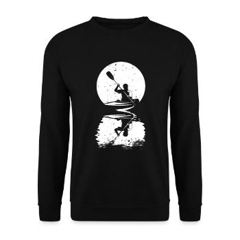 Kanu Fahren Mond Kanusport Retro Wassersport - Unisex Pullover - Schwarz - Vorne - Alina (178cm) & Michal (187cm)