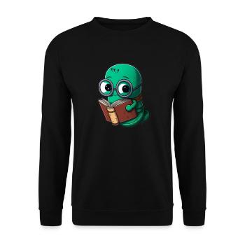 Bibliophile Bookworm Bookworm - Unisex Sweatshirt - black - Front - Alina (178cm) & Michal (187cm)