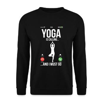 Meditation, Zen Yoga and Pilates - Unisex Sweatshirt - black - Front - Alina (178cm) & Michal (187cm)
