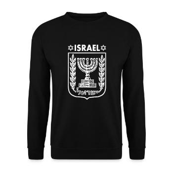 Israel logo Coat of arms - Unisex Sweatshirt - black - Front - Alina (178cm) & Michal (187cm)