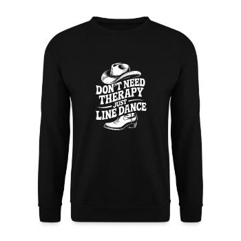 Line Dance ist meine Therapie - Unisex Pullover - Schwarz - Vorne - Alina (178cm) & Michal (187cm)