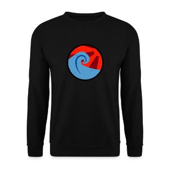 Vintage-Welle - Unisex Pullover - Schwarz - Vorne - Alina (178cm) & Michal (187cm)