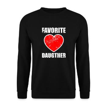 Favorite Daugther - Lieblingstochter - Unisex Pullover - Schwarz - Vorne - Alina (178cm) & Michal (187cm)