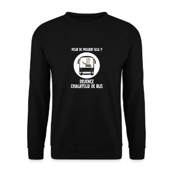 peur de mourir seul - Sweat-shirt Unisexe - noir - Devant - Alina (178cm) & Michal (187cm)