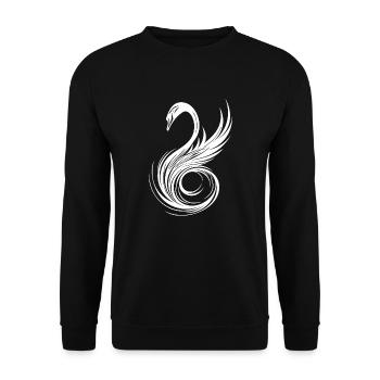 Tête de cygne ornée élégante avec des ailes - Sweat-shirt Unisexe - noir - Devant - Alina (178cm) & Michal (187cm)