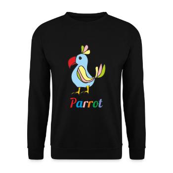 Papagei - Unisex Pullover - Schwarz - Vorne - Alina (178cm) & Michal (187cm)