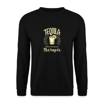 tequila moins cher qu'une thérapie - Sweat-shirt Unisexe - noir - Devant - Alina (178cm) & Michal (187cm)