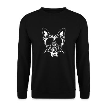 Bouledogue français Cool Wilsigns Dogs Dog - Sweat-shirt Unisexe - noir - Devant - Alina (178cm) & Michal (187cm)