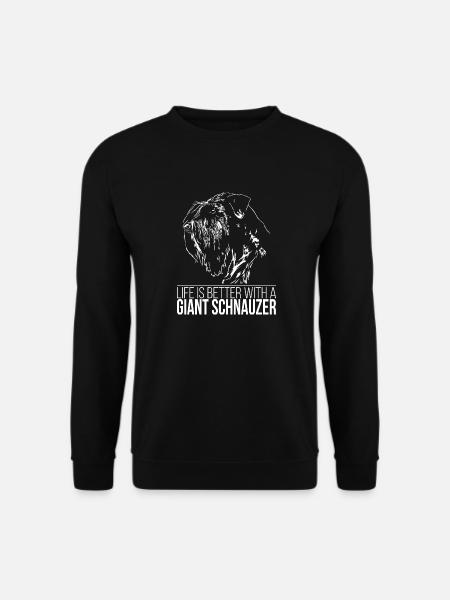 GIANT SCHNAUZER life is better Hunde Wilsigns - Unisex Pullover - Schwarz