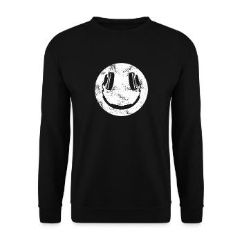 Techno - Musique - Casques - Informatique - Rave - Sweat-shirt Unisexe - noir - Devant - Alina (178cm) & Michal (187cm)