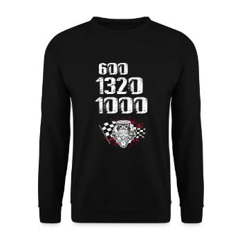 Conception de bateaux de course pour les courses de dragsters - Sweat-shirt Unisexe - noir - Devant - Alina (178cm) & Michal (187cm)