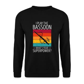 Bassoonist design for woodwind orchestra - Unisex Sweatshirt - black - Front - Alina (178cm) & Michal (187cm)