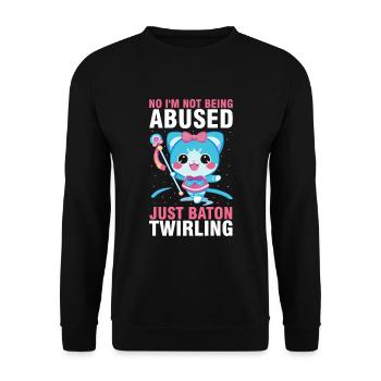 Gymnastik Design für Taktstock drehen - Unisex Pullover - Schwarz - Vorne - Alina (178cm) & Michal (187cm)