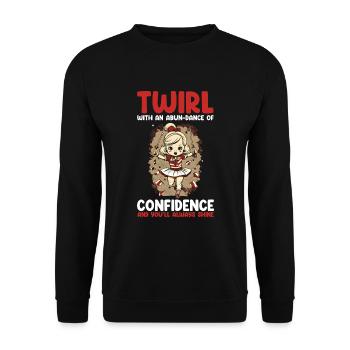 Gymnastik Design für Taktstock drehen - Unisex Pullover - Schwarz - Vorne - Alina (178cm) & Michal (187cm)