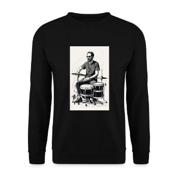 Schlagzeug | Schlagzeuger | Musiker - Unisex Pullover - Schwarz - Vorne - Alina (178cm) & Michal (187cm)