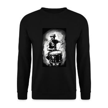 Schlagzeug | Trommel | Schlagzeuger | Musiker - Unisex Pullover - Schwarz - Vorne - Alina (178cm) & Michal (187cm)