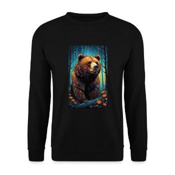 Bear | Brown Bear | Grizzly Bear | Animals - Unisex Sweatshirt - black - Front - Alina (178cm) & Michal (187cm)