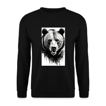 Bear | Brown Bear | Grizzly Bear | Animals - Unisex Sweatshirt - black - Front - Alina (178cm) & Michal (187cm)