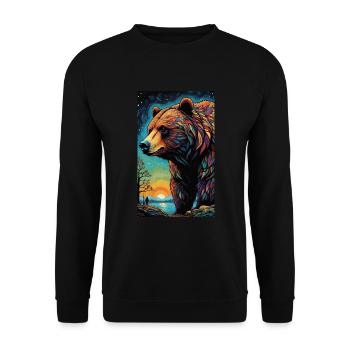Bear | Brown Bear | Grizzly Bear | Animals - Unisex Sweatshirt - black - Front - Alina (178cm) & Michal (187cm)