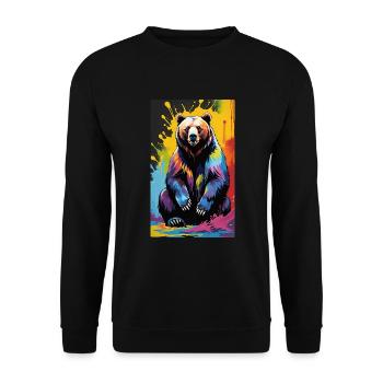 Bear | Brown Bear | Grizzly Bear | Animals - Unisex Sweatshirt - black - Front - Alina (178cm) & Michal (187cm)